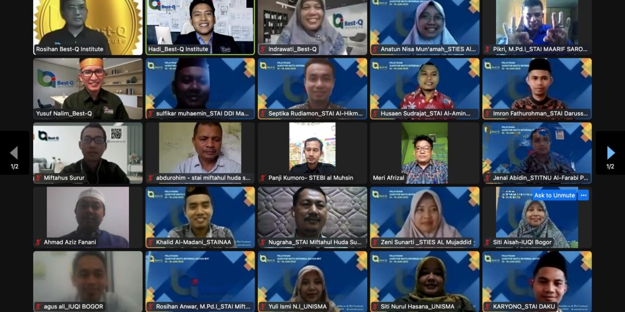 Pelatihan Auditor Mutu Internal secara Daring oleh Best-Q Institute
